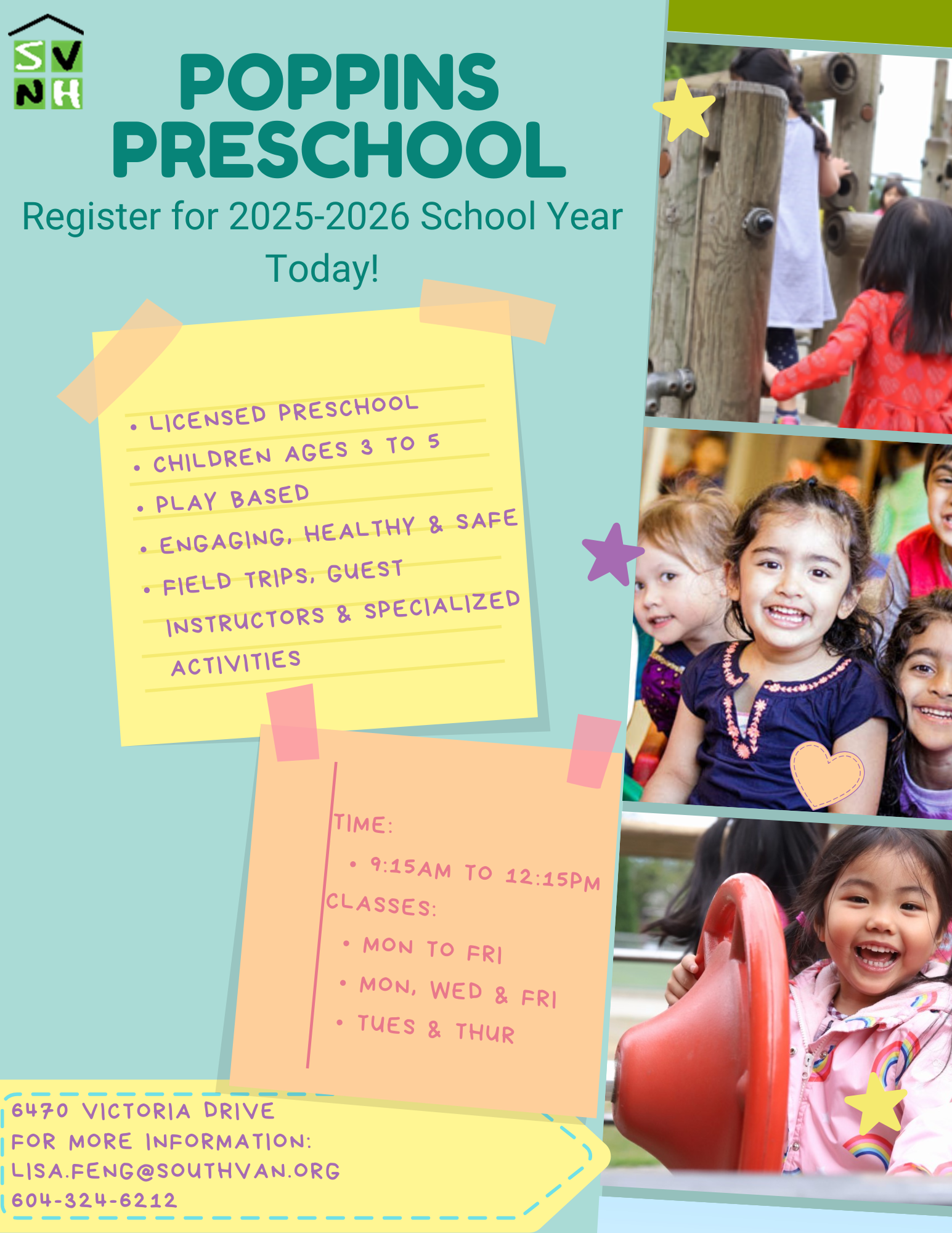 Poppins Preschool – Registration Open for 2025-2026